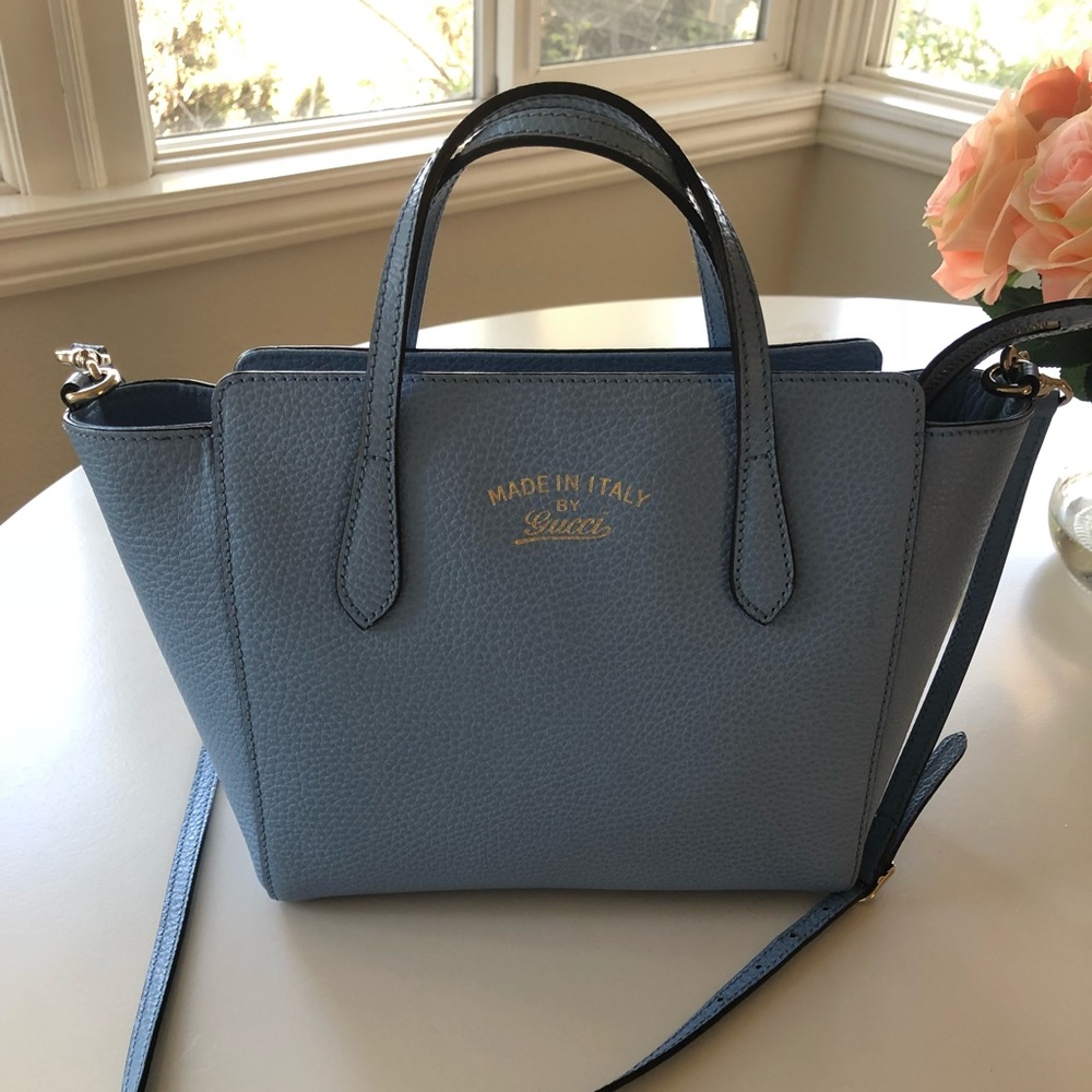 Gucci swing mini crossbody bag light blue